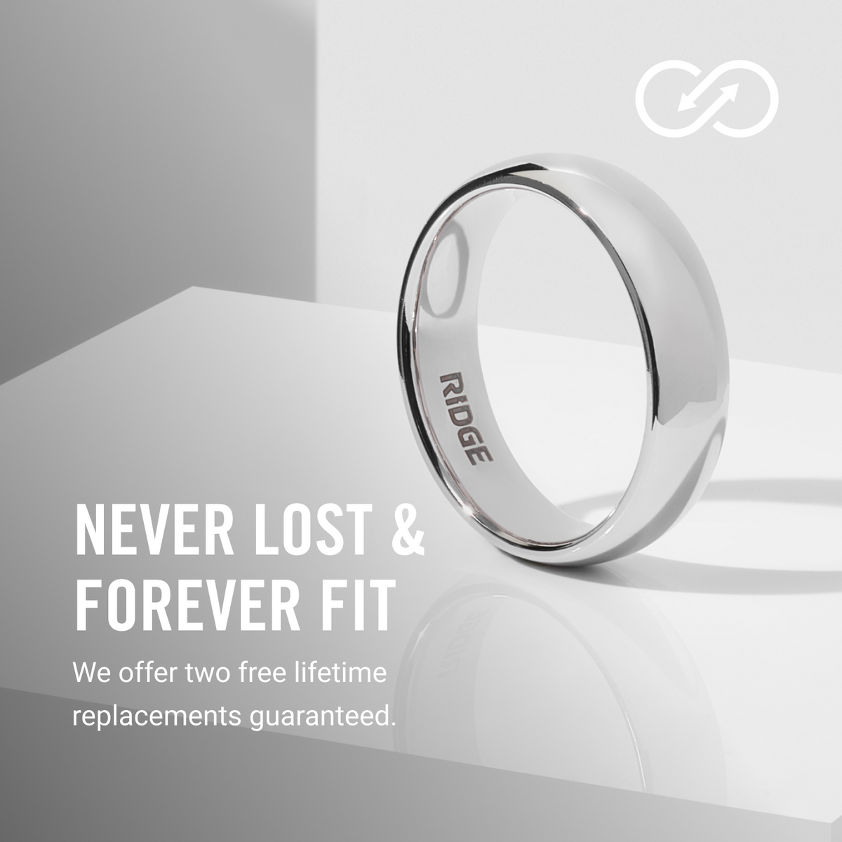 Ridge 6mm Rounded Ring Set - Platinum | Tantalum - Image 9
