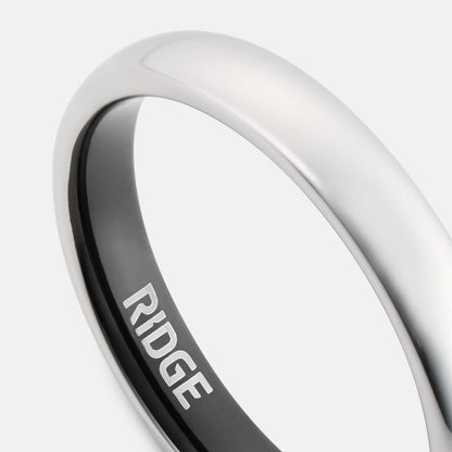 Ridge 4mm Rounded Ring Set - Platinum - Image 4