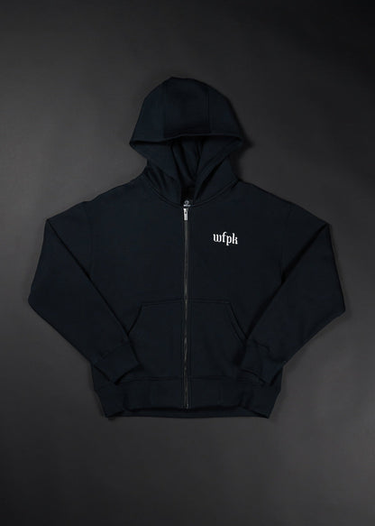 Gothic Black Full Zip Hoodie (SALE) - Image 4