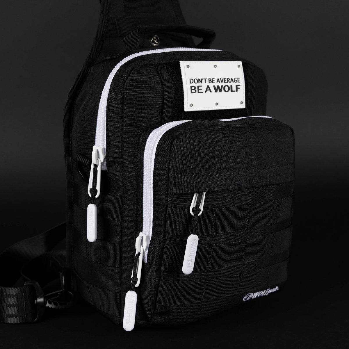 9L Tactical Sling Bag Alpha Black with White Accents - Image 6