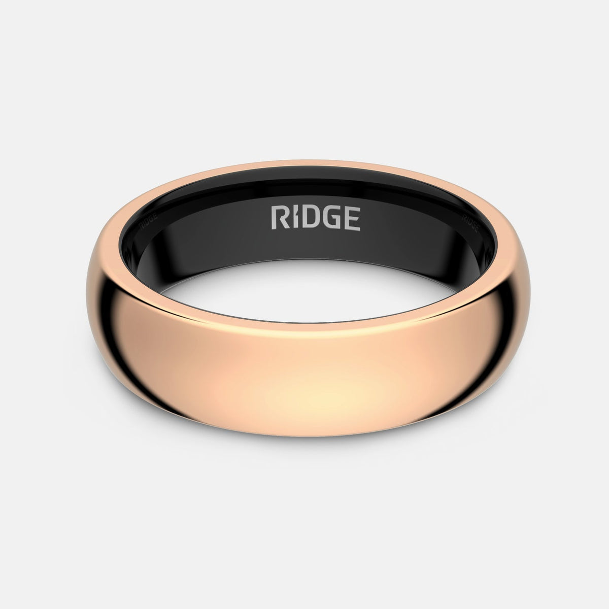Ridge 6mm Rounded Ring Set - 18K Rose Gold - Image 2