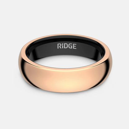 Ridge 6mm Rounded Ring Set - 18K Rose Gold - Image 2