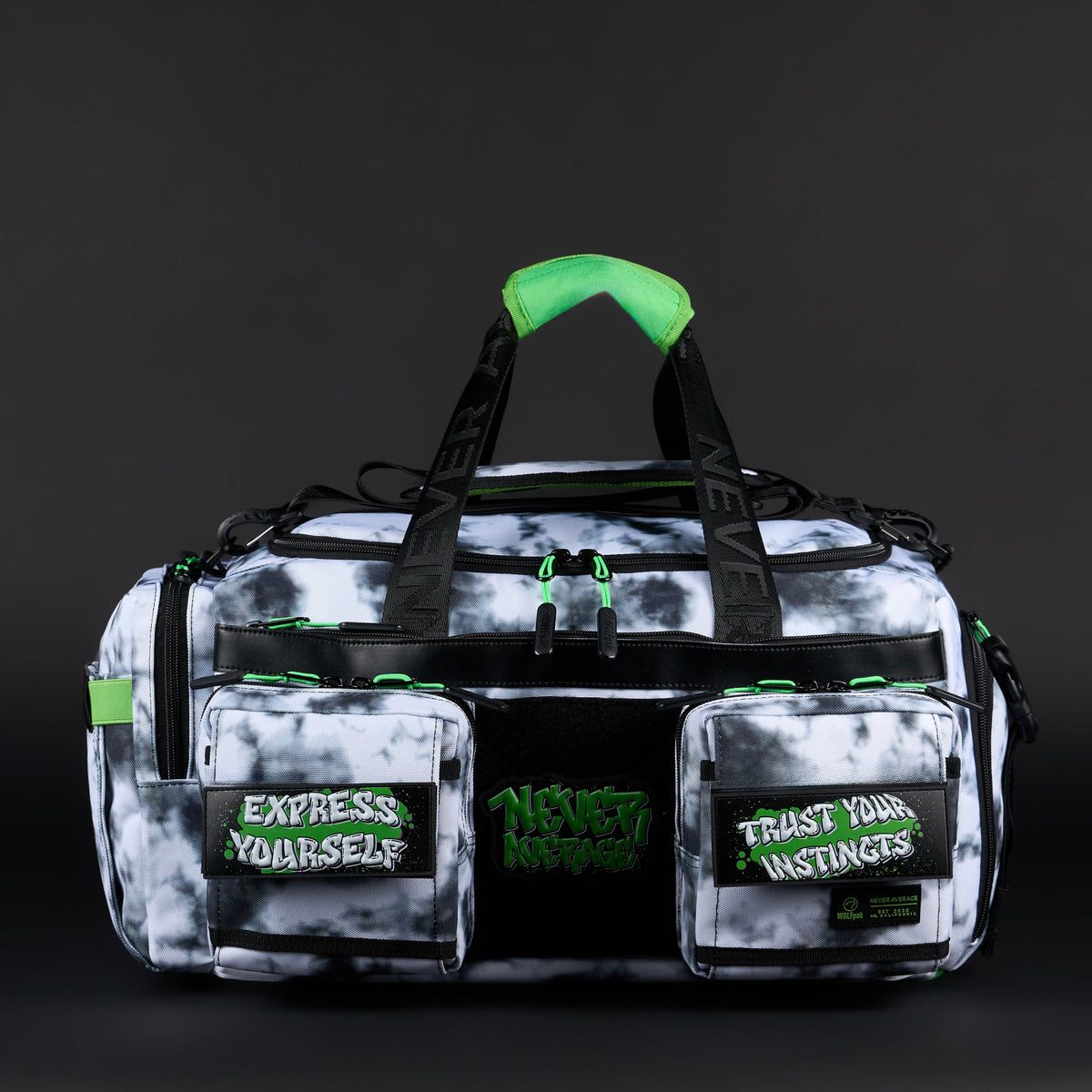 30L Perfect Duffle Bag Graffiti Green - Image 6