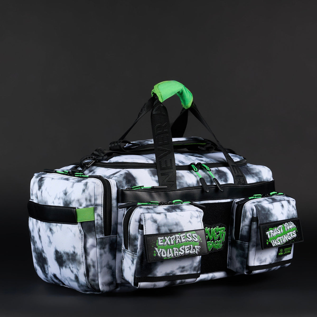 30L Perfect Duffle Bag Graffiti Green - Image 7
