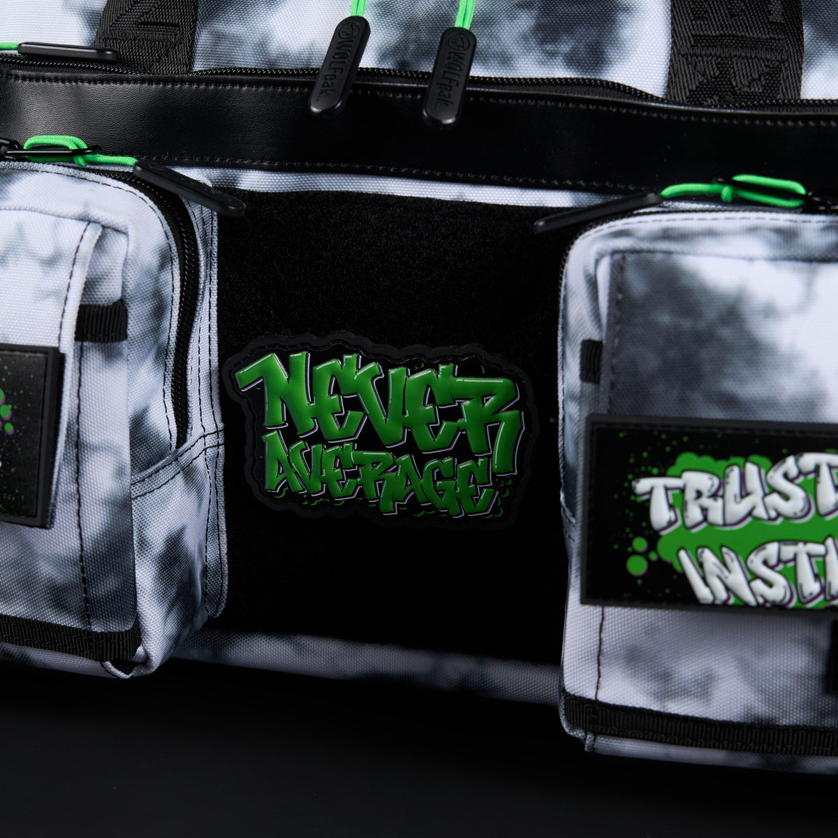 30L Perfect Duffle Bag Graffiti Green - Image 14