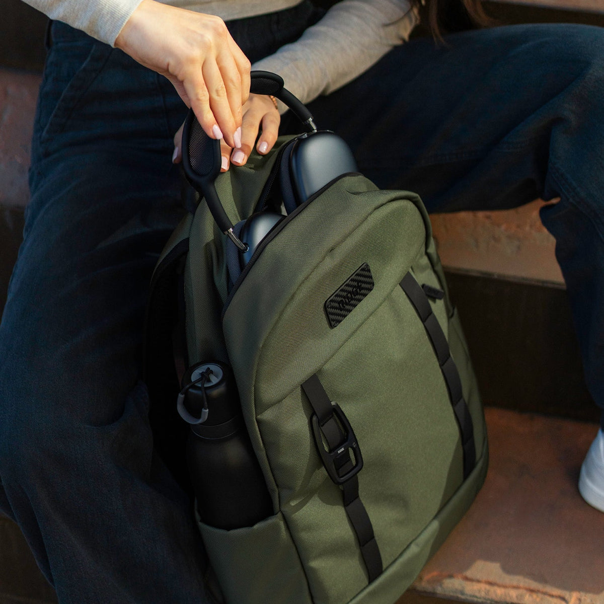 Commuter Backpack 18L - Matte Olive - Image 7