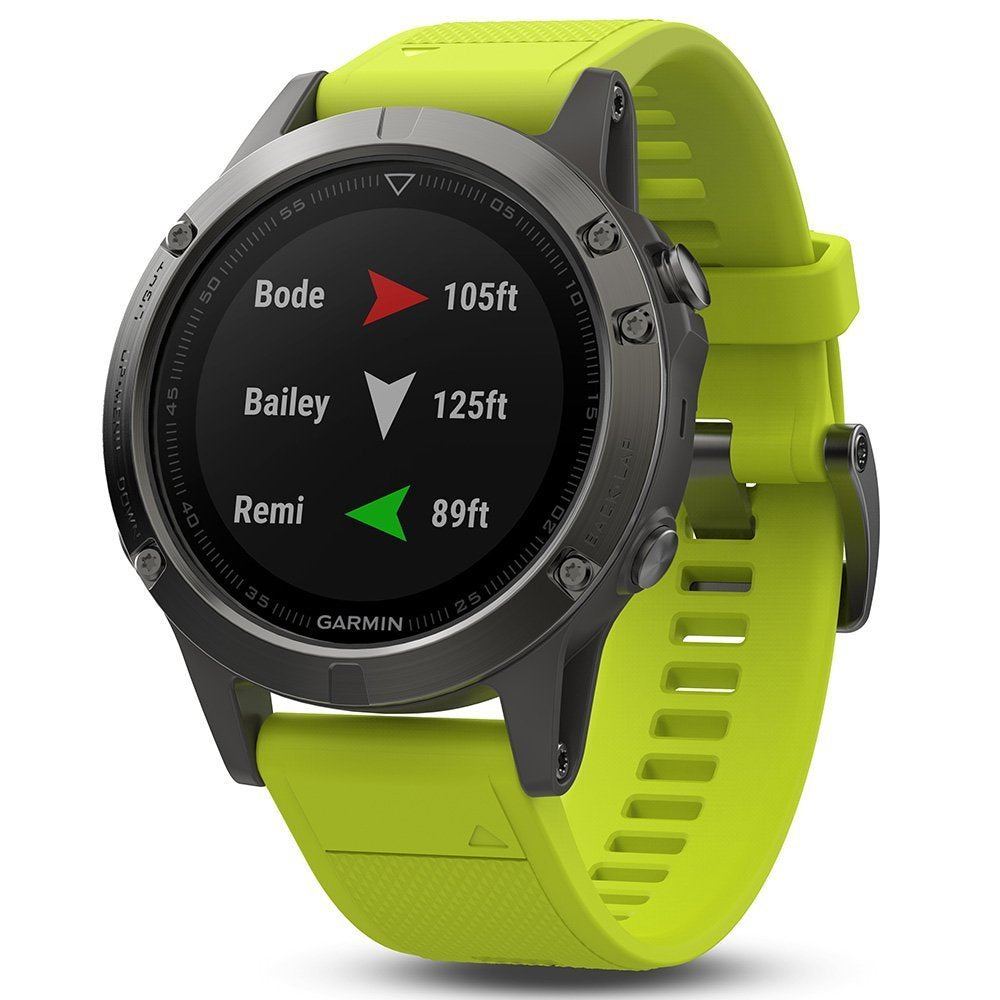 Garmin fēnix 5, Premium and Rugged Multisport GPS Smartwatch, Slate Gray with Yellow Band - 010-01688-02 - Image 2
