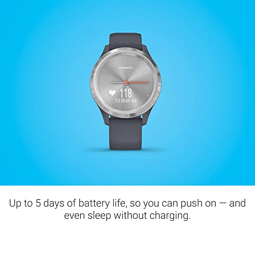 Garmin vivomove 3s Hybrid Smartwatch Silver with Granite Blue Bnad - 010-02238-00 - Image 3