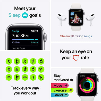 Apple Watch SE 44mm GPS Cellular Space Gray Aluminum Case Black Sport Band - MKRR3LL/A - Image 3