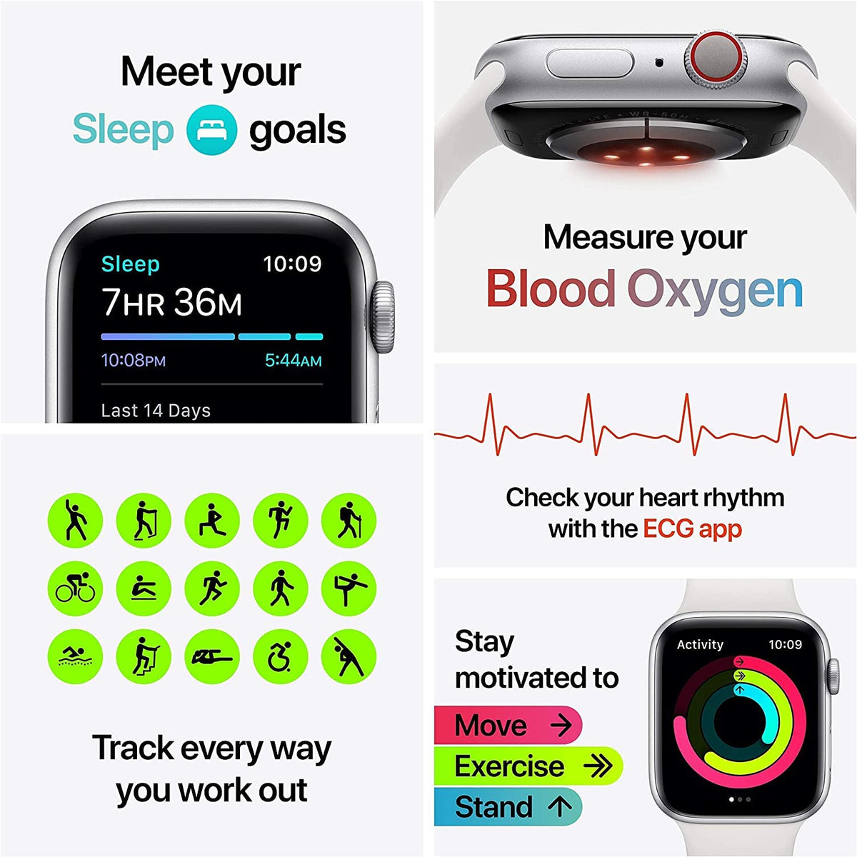 Apple Watch Series 6 40mm Silver Aluminum (GPS+Cellular) - M02N3LL/A - Image 3