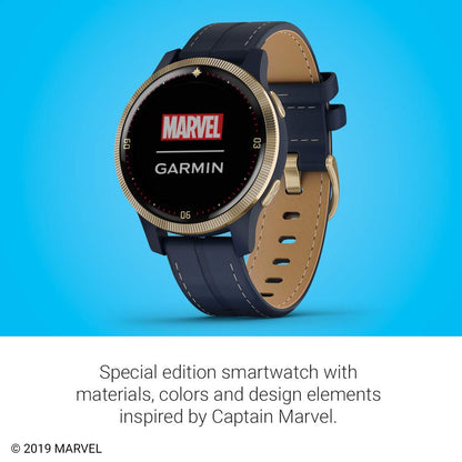 Garmin - Legacy Hero Series Captain Marvel Smartwatch 40mm Fiber - Danvers Blue - 010-02172-41 - Image 3