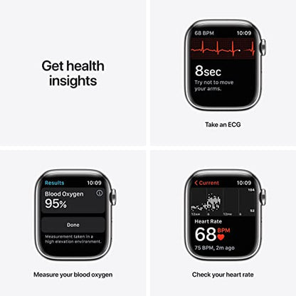 Apple Watch Series 7 (GPS + Cellular, 41MM) Silver Stainless Steel Case with Starlight Sport Band - MKHE3LL/A - Image 3