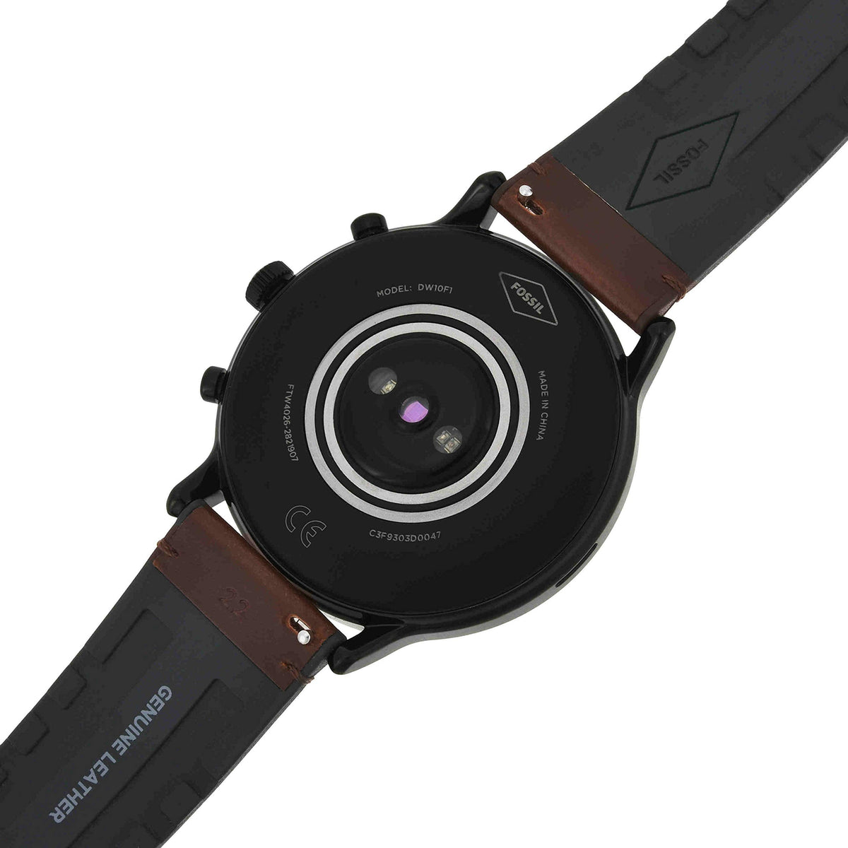 Fossil - Gen 5 Smartwatch 44mm Stainless Steel - Black with Brown Leather Band - FTW4026 - Image 6