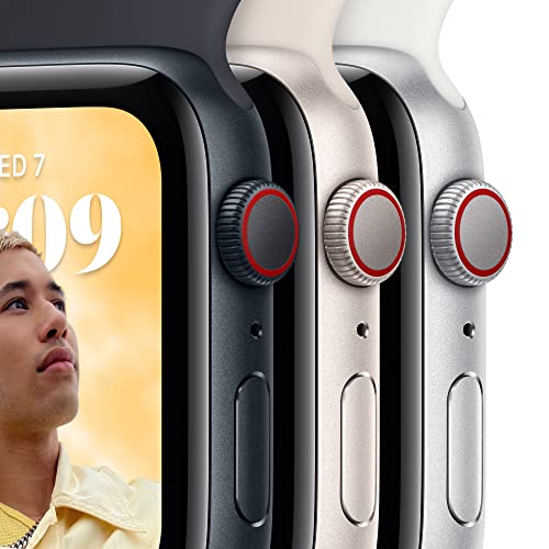 Apple Watch SE 2nd Generation (GPS) 40mm Aluminum Case with White Sport Band - M/L - Silver - MNTC3LL/A - Image 5