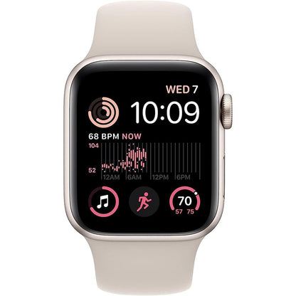 Apple Watch SE 2nd Gen (GPS + Cell) 40mm Starlight Alum Case w/ S/M Starlight Sport Band - MRFW3LL/A - Image 2