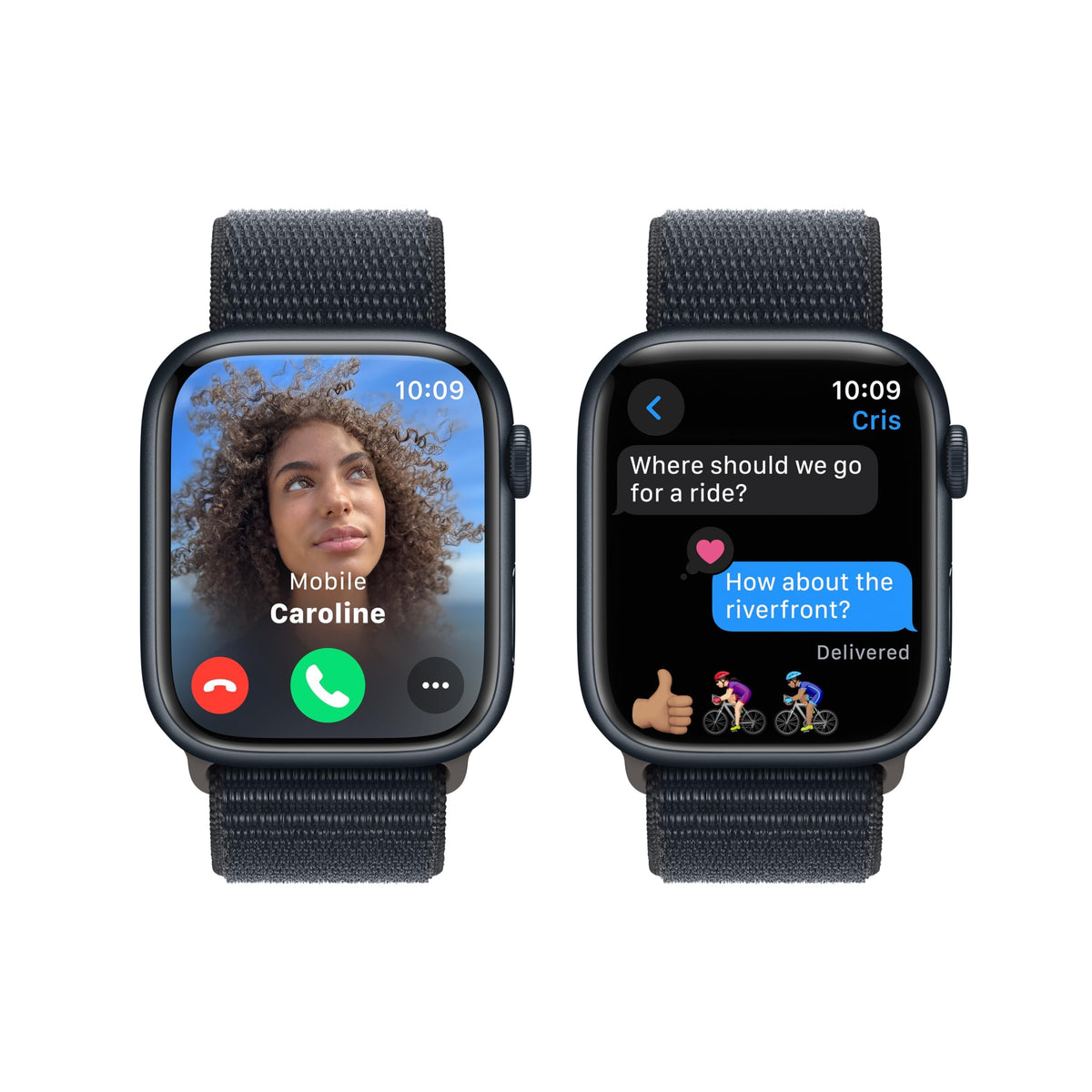 Apple Watch Series 9 - 45mm (GPS) with Midnight Aluminum Case with Midnight Sport Loop - MR9C3LL/A - Image 3