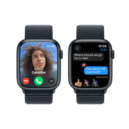 Apple Watch Series 9 - 45mm (GPS) with Midnight Aluminum Case with Midnight Sport Loop - MR9C3LL/A - Image 3