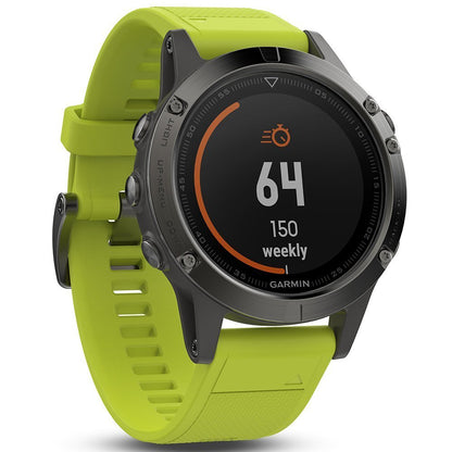 Garmin fēnix 5, Premium and Rugged Multisport GPS Smartwatch, Slate Gray with Yellow Band - 010-01688-02 - Image 5