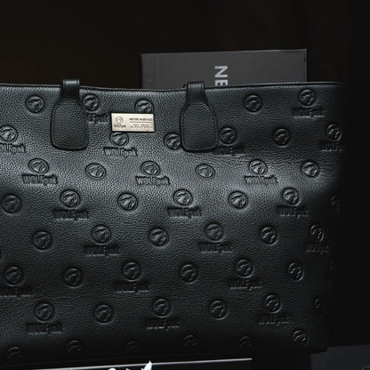Tote Bag Black Luxury Leather - Image 4