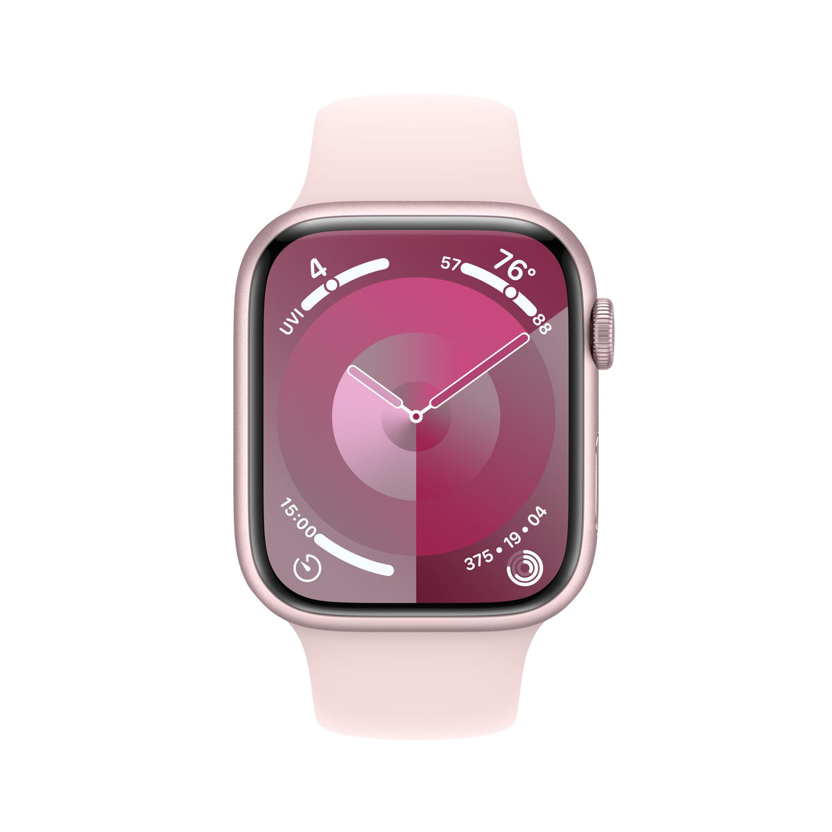 Apple Watch Series 9 (GPS) 45mm Aluminum Case with Light Pink Sport Band - M/L - Pink - MR9H3LL/A - Image 2