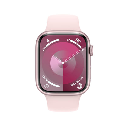 Apple Watch Series 9 (GPS) 45mm Aluminum Case with Light Pink Sport Band - M/L - Pink - MR9H3LL/A - Image 2