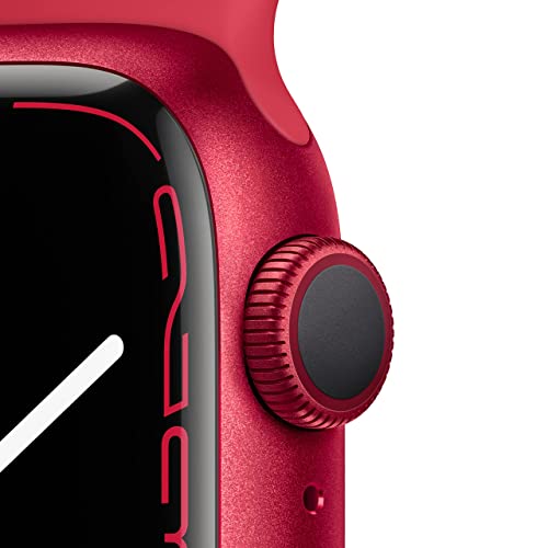 Apple Watch Series 7 (GPS, 41MM) - Red Aluminum Case with Red Sport Band - MKN23LL/A - Image 2