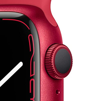 Apple Watch Series 7 (GPS, 41MM) - Red Aluminum Case with Red Sport Band - MKN23LL/A - Image 2