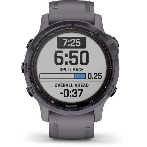 Garmin fenix 6 Multisport GPS Smartwatch 42mm, Solar, Amethyst Steel Shale Gray Band - 010-02409-14 - Image 2