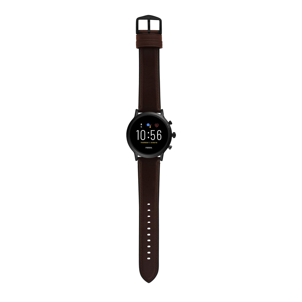 Fossil - Gen 5 Smartwatch 44mm Stainless Steel - Black with Brown Leather Band - FTW4026 - Image 7