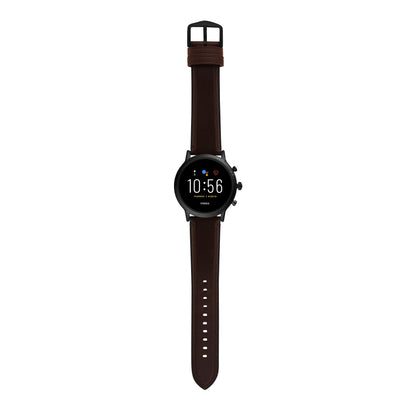 Fossil - Gen 5 Smartwatch 44mm Stainless Steel - Black with Brown Leather Band - FTW4026 - Image 7