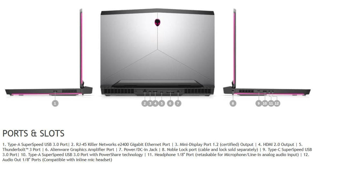 Alienware 17 R4 17.3 Gaming Laptop - Intel Core i7-7700HQ - 8GB RAM - GTX 1060 - 1TB HDD - Epic Silver - Image 6