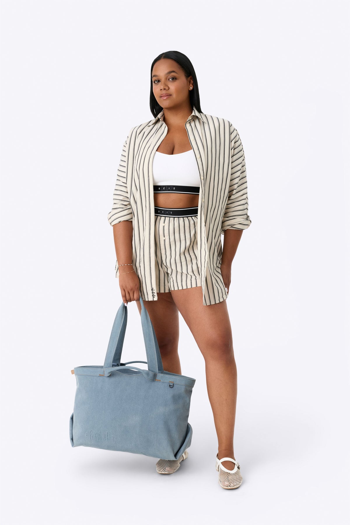 Gap x BÉIS The Travel Tote in Denim Blue - Image 3