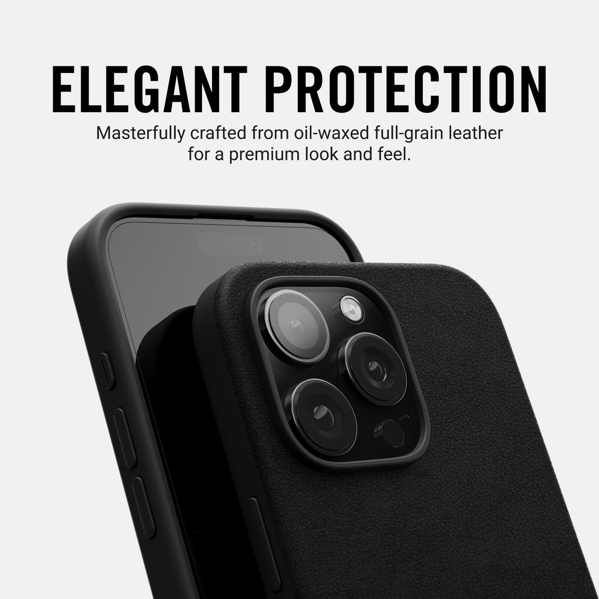 Everyday Phone Case - iPhone 16 - Midnight Black Leather - Image 8