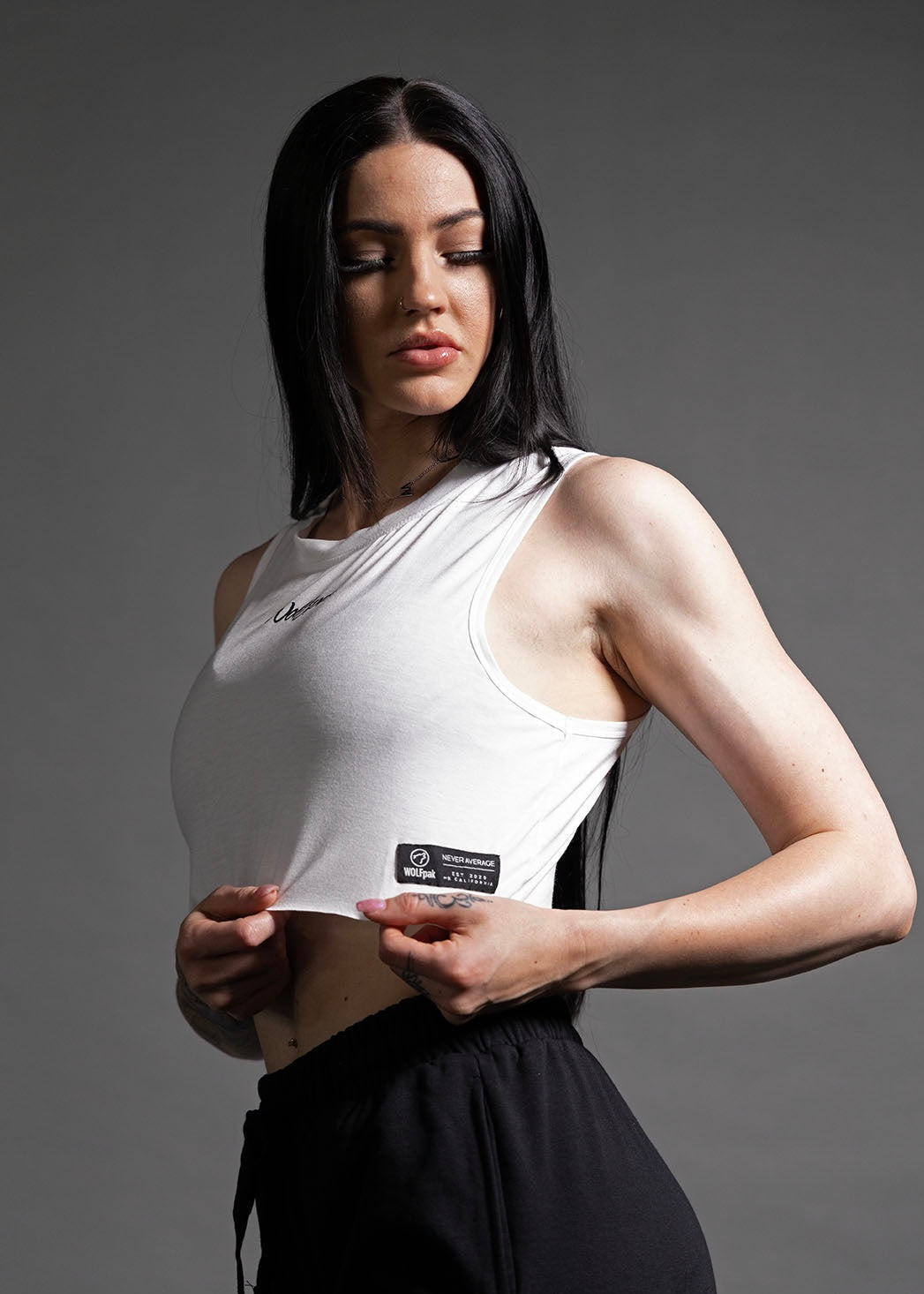 Women's Script Cropped Tank (SALE) - Image 2